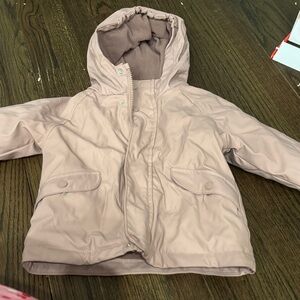 Zara Blush Pink Hooded Puffer Jacket